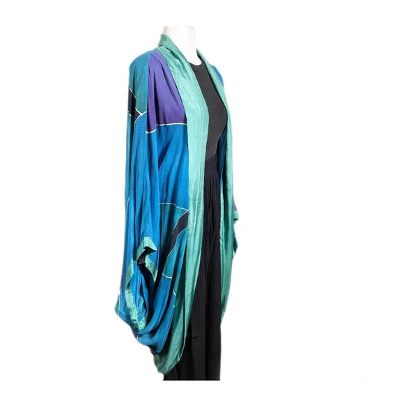Vintage Shekina Sheer Silk Duster Kimono Jacket - Picture 1 of 10